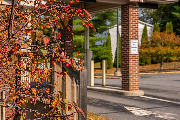 winthrop area federal credit union drive thru in the fall